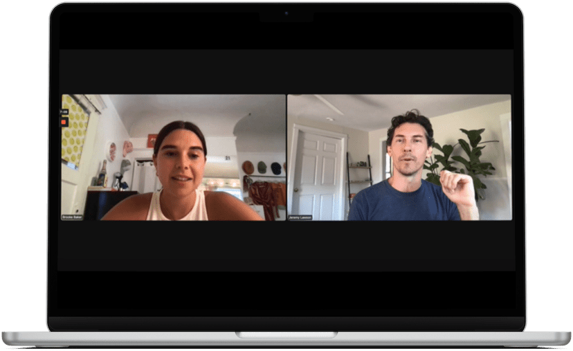 A screenshot from a remote training session with Jeremy